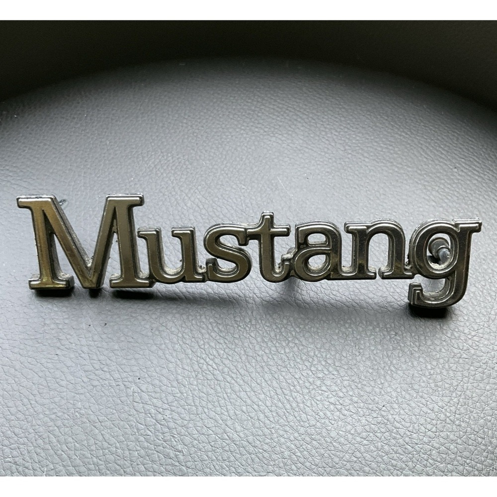Original‎ Ford Mustang Emblem with 3-prongs, 5" X 1" 65-72 OEM Chrome silver